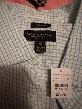 Pronto Uomo Light Blue Checked Casual Button-Down Shirt